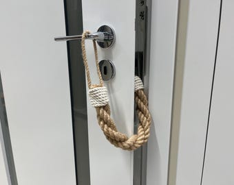 Jute Rope Door Stopper – Rustic Nautical Knot – Heavy Handmade Door Holder