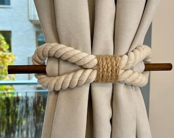 Cotton Rope Curtain Tieback: Nautical Rustic Home Decor