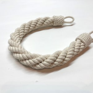 Curtain Тieback..Curtain holdback..White Four-Rope Twist Curtain Tieback – Handmade Minimalist Accent