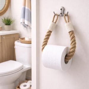 Jute Rope Toilet Paper Holder: Boho Bathroom Decor