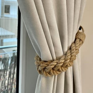 Handmade Jute Rope Curtain Tieback: Nautical Window Decor