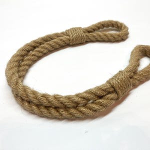 Curtain holdback..Beige Jute Curtain Tieback - Handmade Rustic Decor