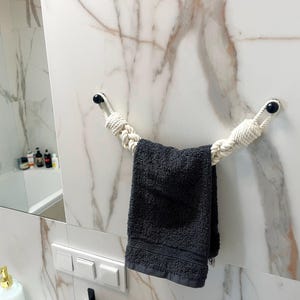 Portasciugamani in corda intrecciata: portasciugamani da bagno in stile nautico da fattoria