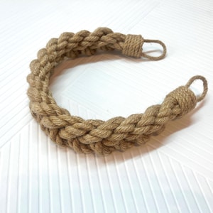 Jute Rope Curtain Tieback – Braided Design with Optional Black Wrought Hook