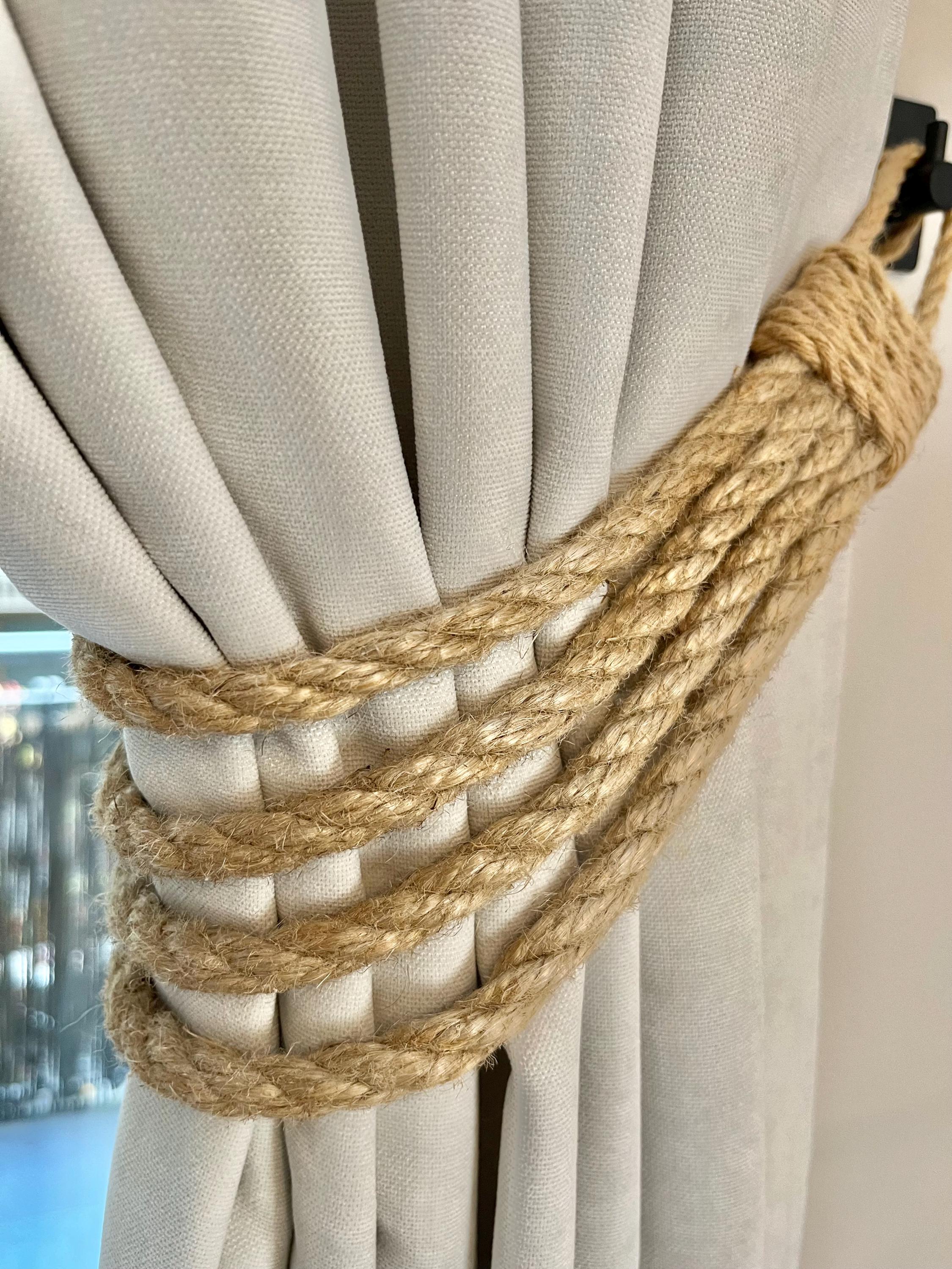 Jute Rope Curtain Tieback: Nautical Window Decor - Etsy