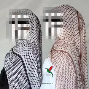 Palestine Scarf Kuffiya Chiffon lightweight Kuffiyeh image 1