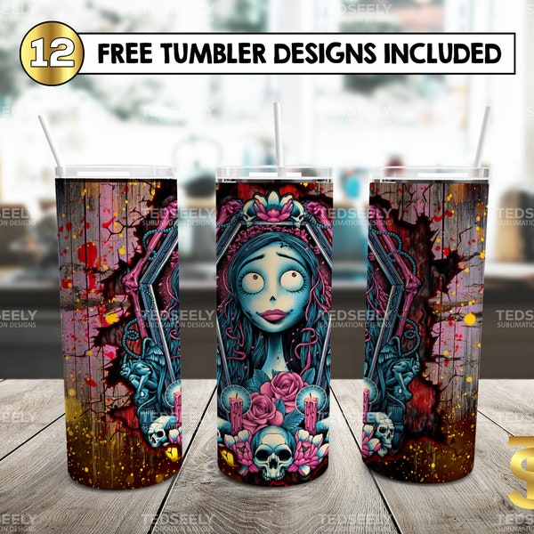 Horror Skinny Tumbler 20 oz Sublimation Design PNG - Movie Character Tumbler Straight and Tapered PNG