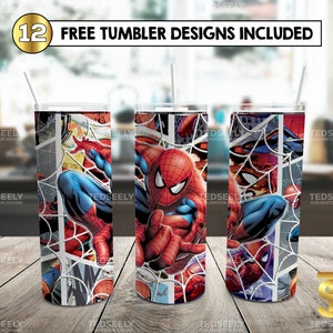 Super Hero Skinny Tumbler 20 oz Sublimation Design PNG - Movie Character Tumbler Straight and Tapered PNG