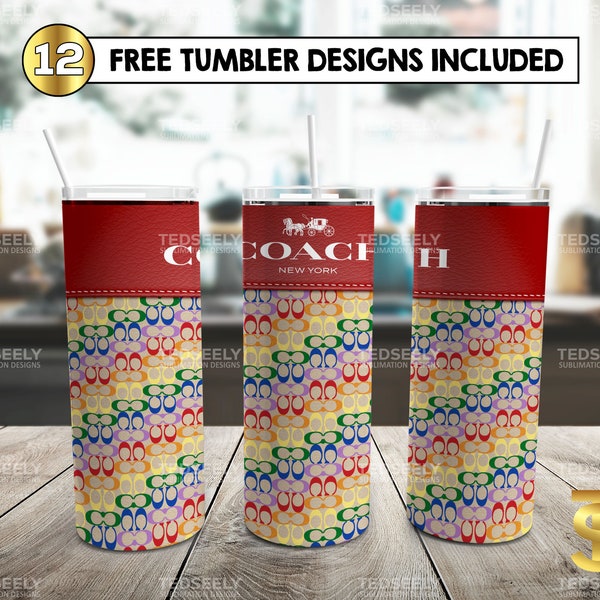 Leather Design Skinny Tumbler 20 oz Sublimation Design PNG - Leather Goods Tumbler Straight and Tapered PNG