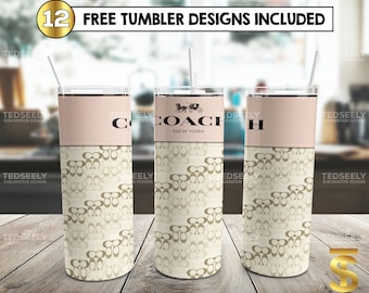Leather Design Skinny Tumbler 20 oz Sublimation Design PNG - Leather Goods Tumbler Wrap Straight and Tapered PNG