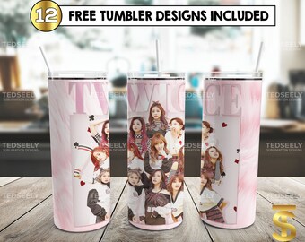 Music Band Skinny Tumbler 20 oz Sublimation Design PNG - Korean Girls Tumbler Wrap Straight and Tapered PNG