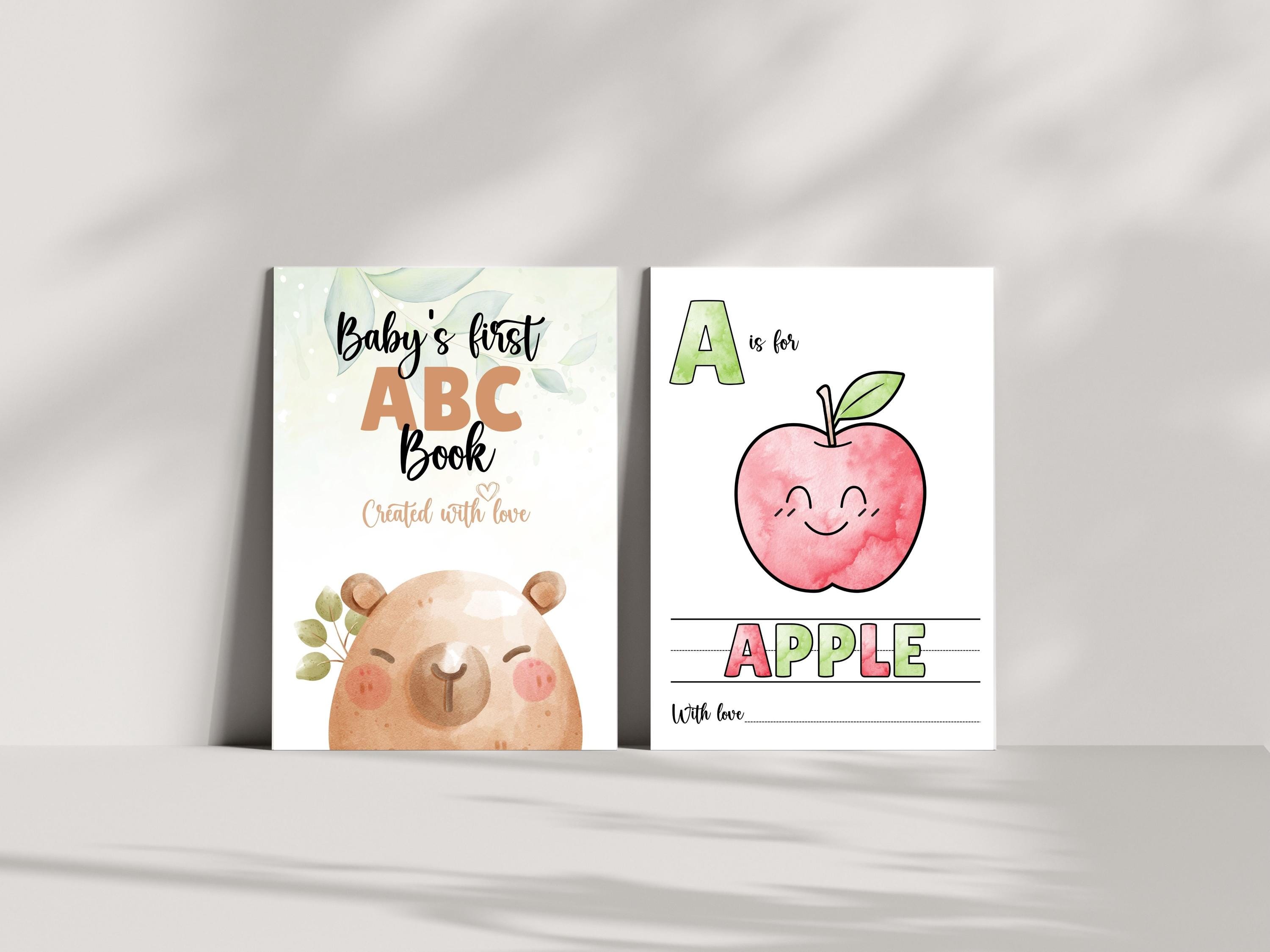 Baby Shower ABC Book | Baby’s First ABC Book – Capybara Cover | Printable Alphabet Coloring Pages A–Z | Baby Shower Activity