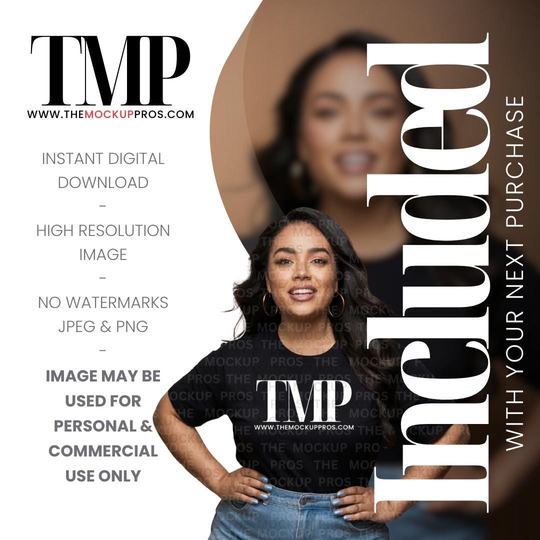 Hispanic Model Mockup | Plus Size Mockup | Bella Canvas 3001 Mockup ...
