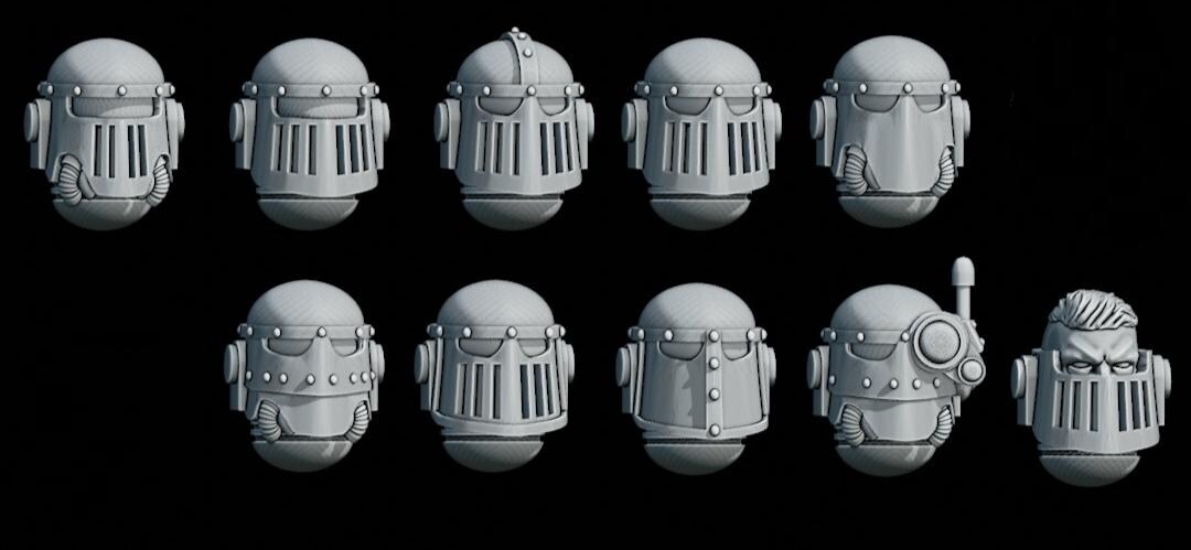 Space Marine-mk2 Head Upgrade Pack 2-x10 Detailed Resin Heads for ...