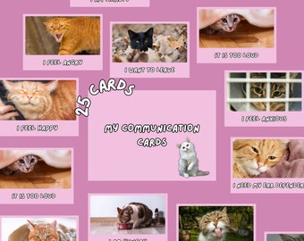 Cat communication cards, non- verbal communication