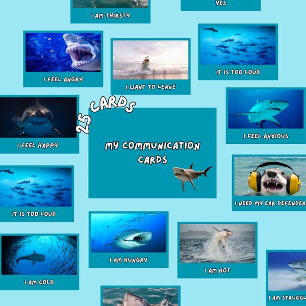 Shark communication cards, non- verbal communication