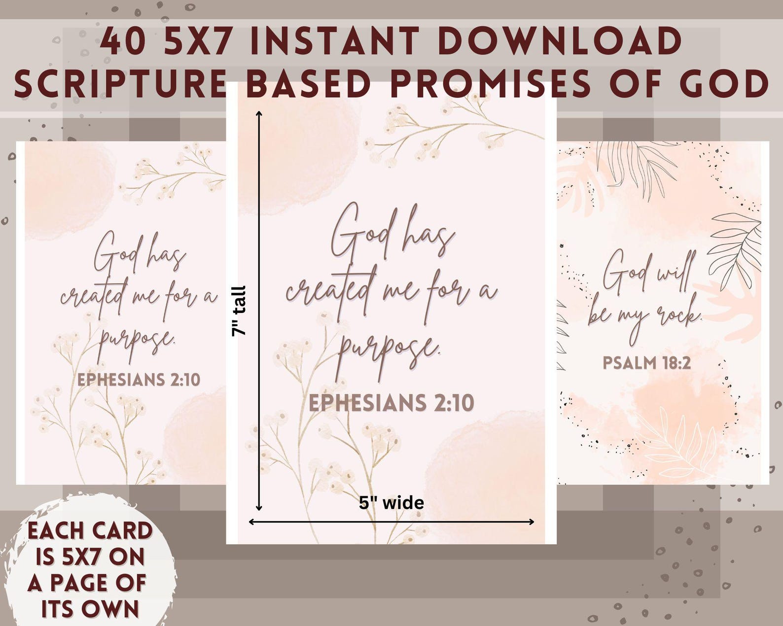 5x7 Promises of God Printable Cards Scripture Cards Inspirational Gifts ...