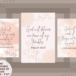 5 x 7 cartes, promesses de Dieu, cartes bibliques imprimables, cadeaux inspirants, affirmations chrétiennes, promesses de Dieu, étude biblique avec dévotion, foi