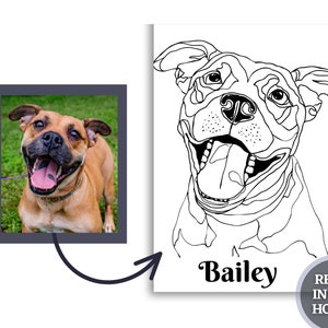 Custom Dog Art Personalized Gift Custom Pet Portrait Dog Portrait Line Art Pet Memorial Minimalistic Art Dog Mom Dog Dad Father&#39;s Day Gift