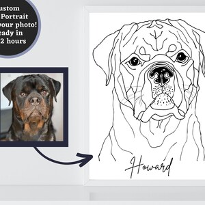 Dog Line Art Custom Pet Portrait Personalized Dog Art Dog Portrait Minimalistic Line Art Dog Line Drawing Dog Dad Gift Dog Mom Gift Dog Face