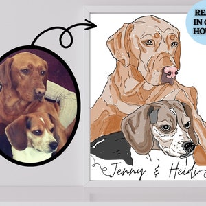 Custom Pet Portrait Personalized Gift Digital Pet Portrait Custom Dog Portrait Pet Lover Gift Dog Art Dog Portrait Line Art Dog Line Art