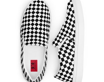 Ms. Hollywood Hahnentritt Chic Herren Slip-On Segeltuchschuhe
