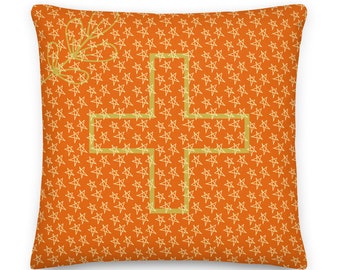90210 Pillows The Power The Cross Designer Mango Tango Premium Pillow