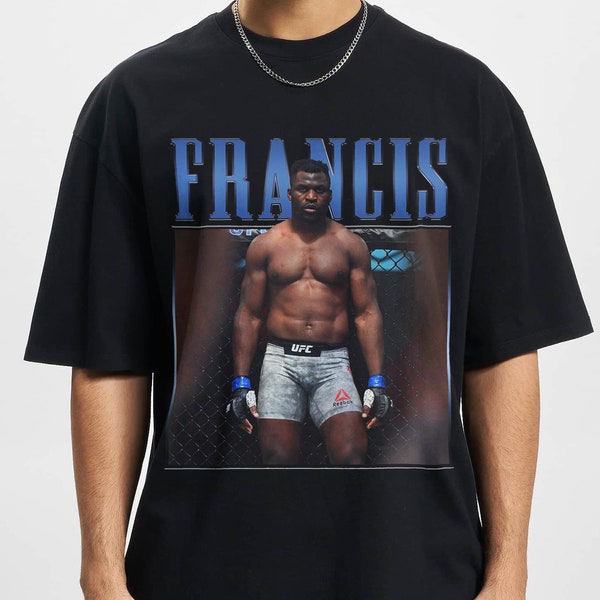 vintage Francis Ngannou Fighter Team Predator T Shirt Jiu Jitsu 90s Retro Champions Fans Tee Vtg - Sweatshirt Graphic Tee Shirt Boxe