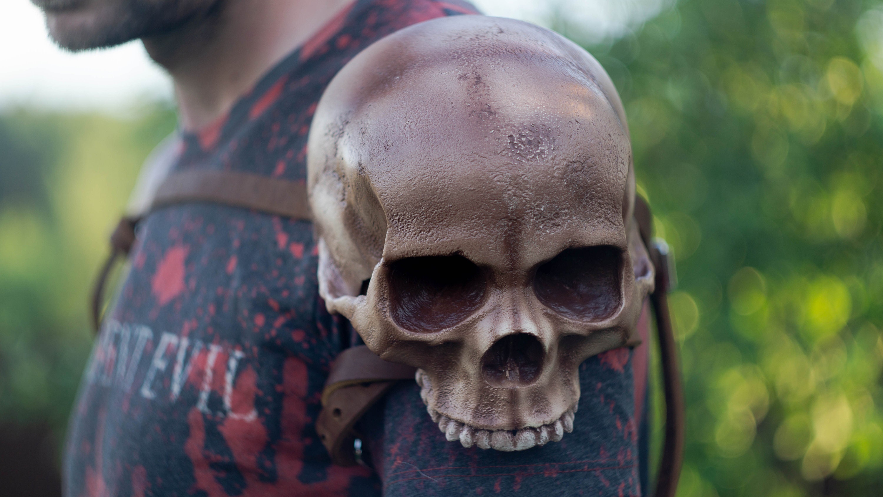 Skull Pauldrons, Human Skull Shoulder Pads, Fantasy Armor, Cosplay Armor, Celtic Leather Armor, Viking Armor, Larp Armor
