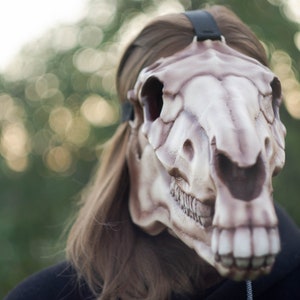 Horse Skull Mask, Horror Mask, Realistic Skull Mask, halloween scary mask, creepy mask, skull costume mask, shamanic mask, pagan mask