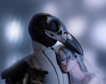 Máscara de calavera de pájaro, máscara de calavera de cuervo, máscara de calavera vikinga, máscara de pájaro, máscara de médico de la peste, máscara steampunk, máscara de pico de pájaro, máscara vudú, máscara de cuervo