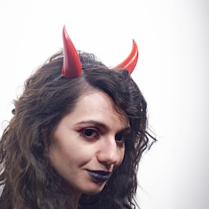 Kleine Teufelshörner, Teufelshörner Stirnband für Halloween, Fotoshooting, Rote Teufelshörner, Realistische Fantasy Cosplay Hörner