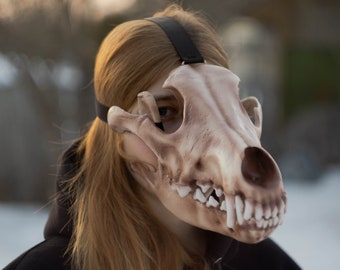 Máscara de calavera de lobo | máscara de calavera de animales |  | máscara de lobo realista | máscara de calavera de resina | máscara facial cosplay | máscara de miedo de halloween | máscara espeluznante