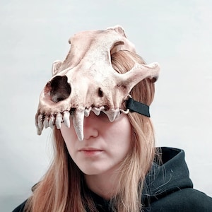 Realistic Wolf Skull Mask – 3D-Printed PETG Cosplay Helmet for Halloween, LARP, Photography, Viking, Werewolf, Fantasy Cosplay Prop