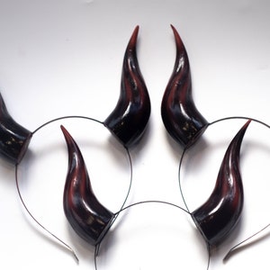 Pack of 3 Small Devil Horns, Lightweight 3d Printed Headset Accessories, Fantasy Cosplay Red Horns for Halloween, Three Pairs of Horns