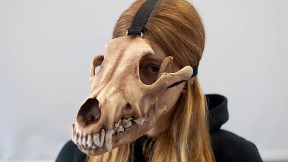 Masque Fête Halloween Masque Loup Halloween Adulte - Tissu EVA L Ger Vision D Gag E 26x20cm 1011525