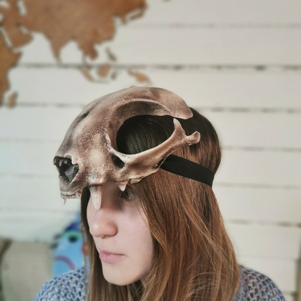 Cat Skull head Mask, Felis Mask from the Game "Hunt. Showdown", cosplay face mask, Horror Mask, Animal Skull Mask, resin skull mask