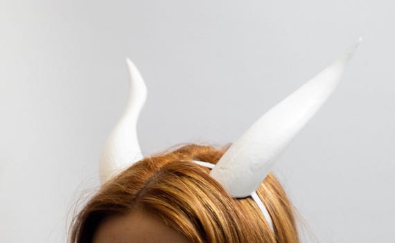 NUOBESTY Sheep Horn Headband - Devil Demon Horns Cosplay Hair Hoop For Halloween Costumes