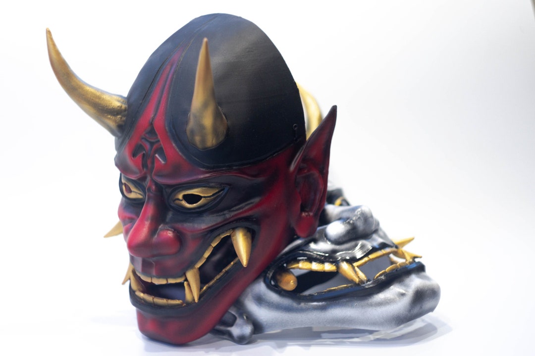 Hannya Mask, Traditional Japanese Hannya Mask, Red Oni Mask, Tengu Mask ...
