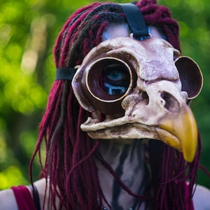 Vogelschädel Maske, Eulenschädel, Realistische Knochenmaske, Pestarzt Maske, Steampunk Vogelmaske, Vogelschnabelmaske, Voodoo Maske, Rabenmaske