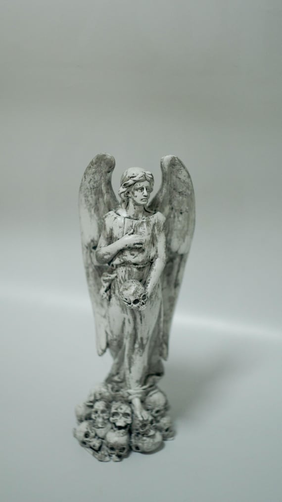 天使の像 天使の像 小鳥付き クリーム色