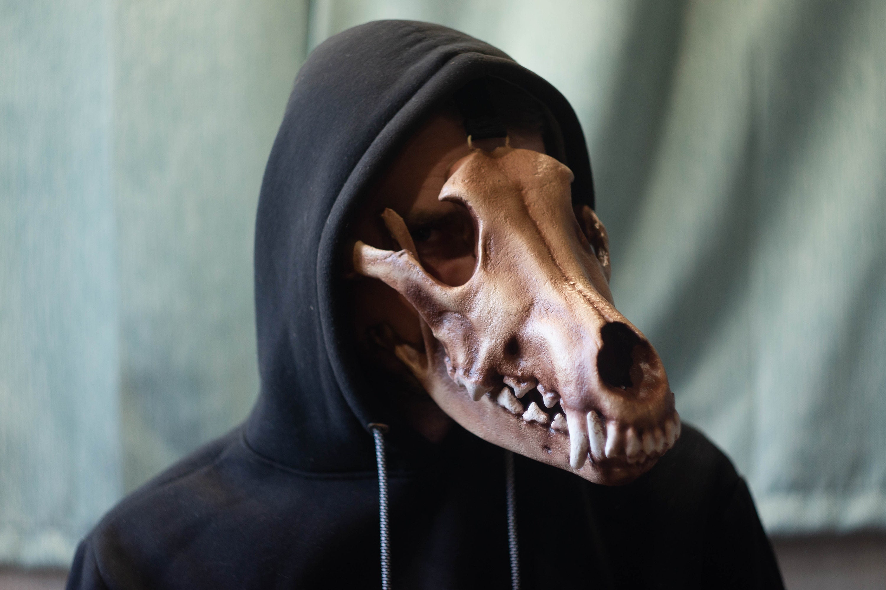 Therian Wolf skull mask black / white / luminous resin mask -  Portugal