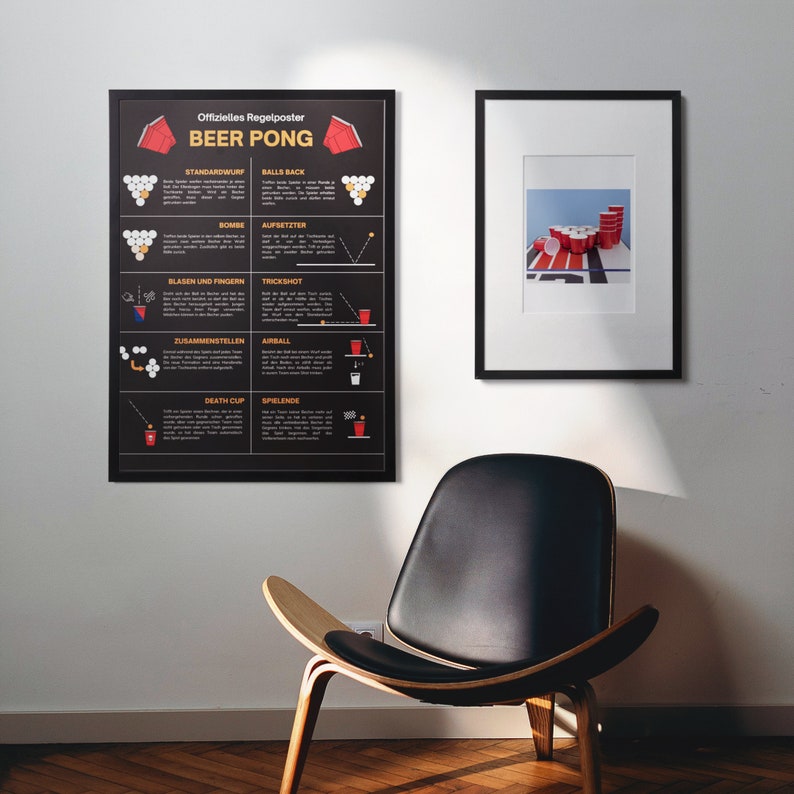 Beer Pong Rules Poster Etsy