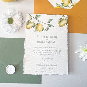 Lemon Wedding Invitation / Botanical Wedding Invitation / Lemon Wedding Invitations / Lemon Wedding Invites / Wedding Invitations