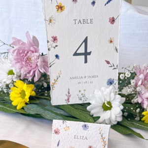 Wildflower Table Numbers / Floral Table Numbers / Wedding Table Numbers / Flower Table Numbers / Table Numbers/ Table Names