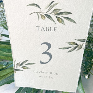 Olive Table Numbers / Olive Branch Numbers / Wedding Table Numbers / Personalised Table Numbers / Table Numbers