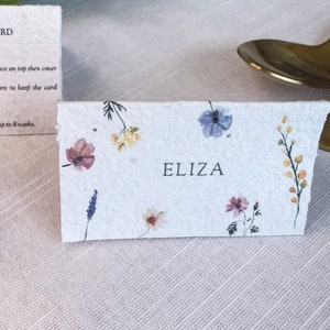 Wildflower Seeded Place Cards / Plantable Place Cards / Wildflower Place Cards / Handmade Paper Place Names / Place Cards / Place Names