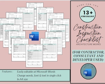 Architecture Construction Inspection Checklist, Site Work (Microsoft Word)