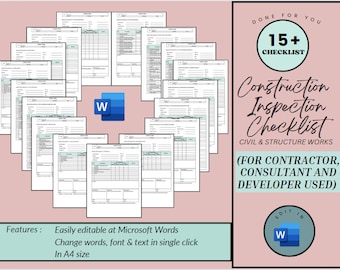 Checklist bouwinspectie voor civieltechnische werken (Microsoft Word)