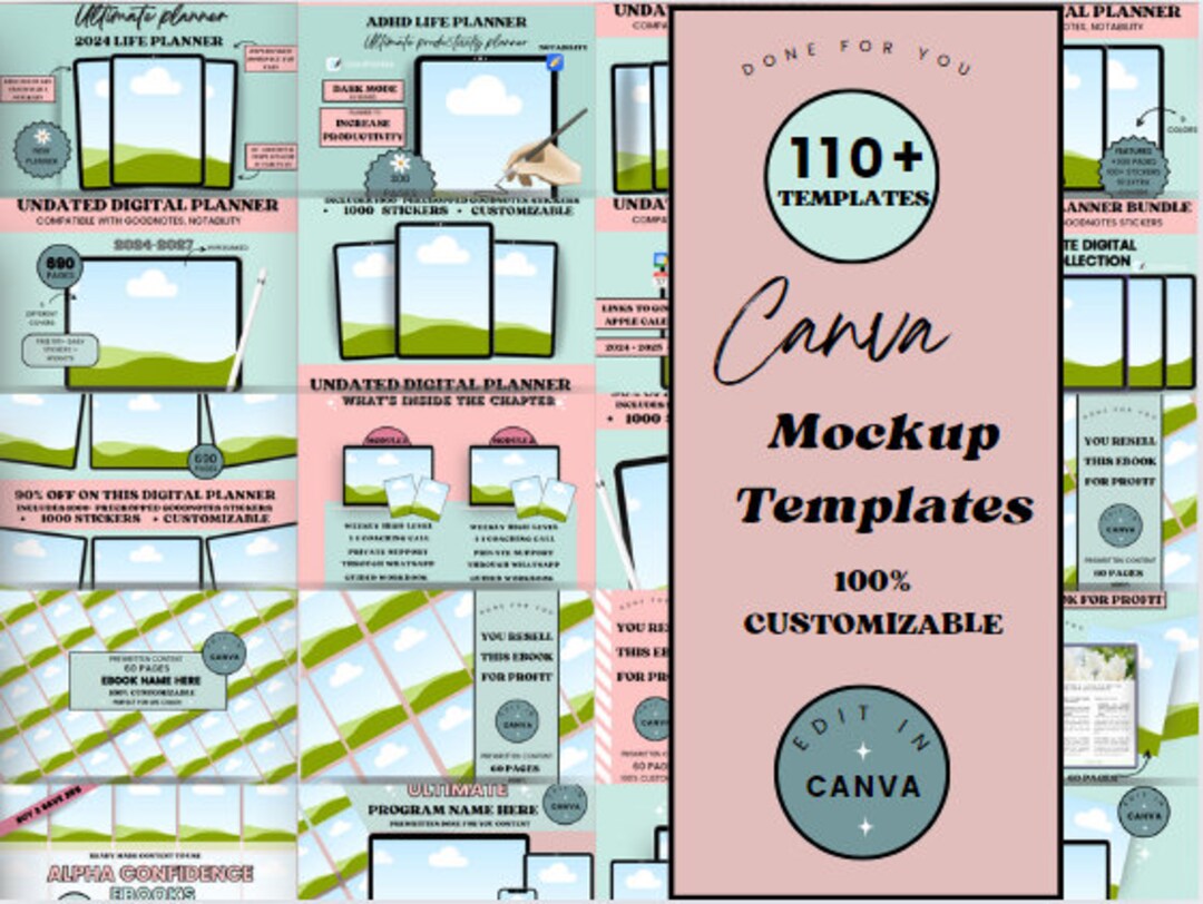 Canva Mockup Templates, Digital Product Mock Up, Etsy Mock up Templates ...